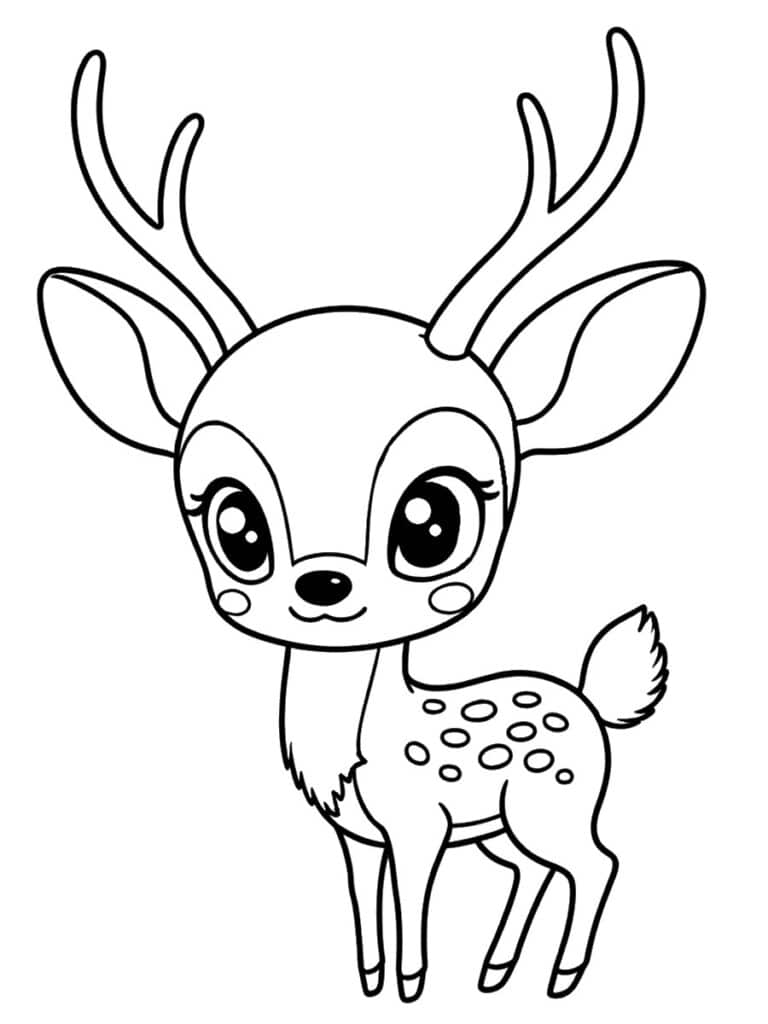 Coloriage Bambi kawaii