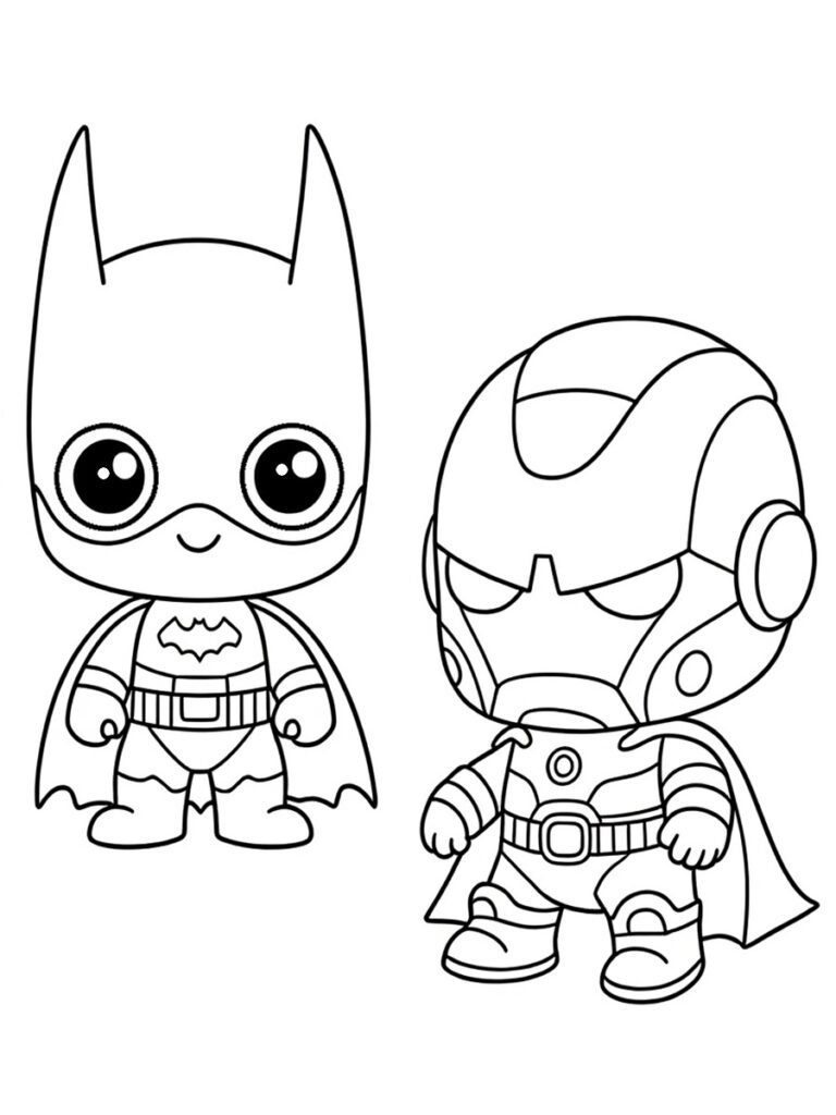 Coloriage Batman et Iron Man