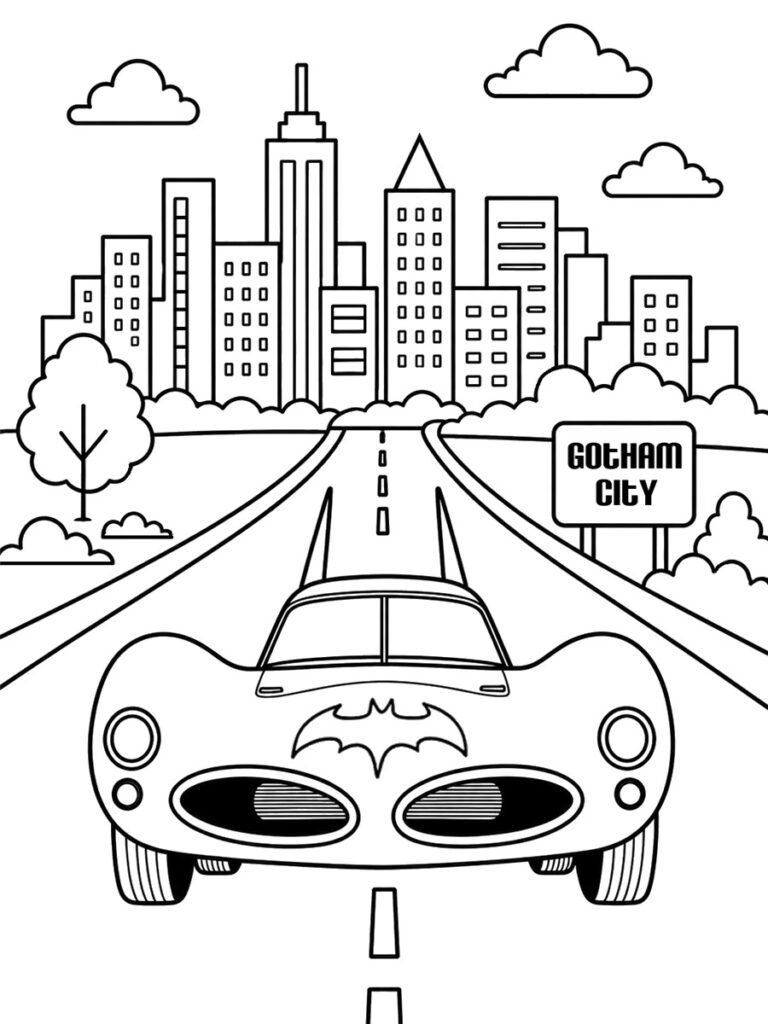 Coloriage Batman batmobile