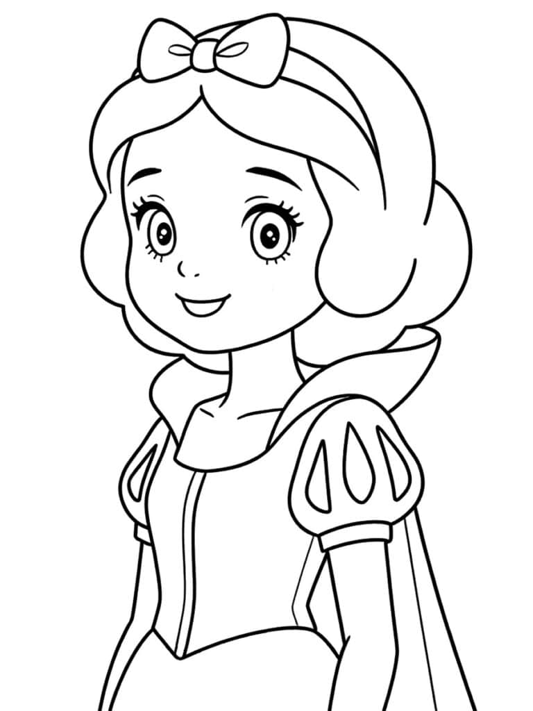 Blanche-Neige kawaii Coloriage Blanche Neige kawaii
