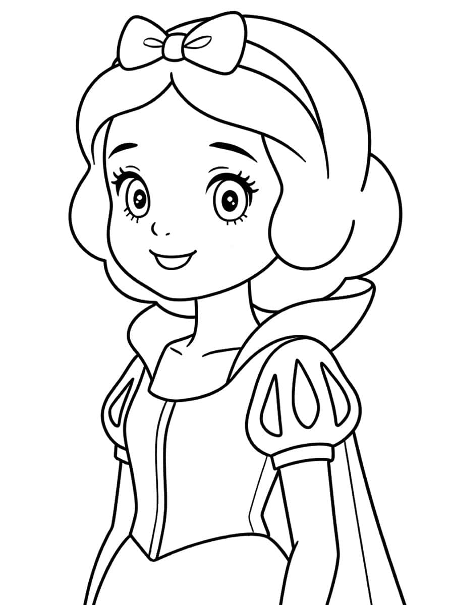 Coloriage Blanche Neige kawaii
