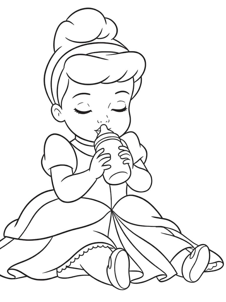 Coloriage Cendrillon bébé
