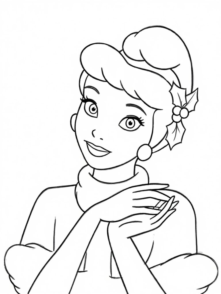 Cendrillon Noël Coloriage Cendrillon Noël
