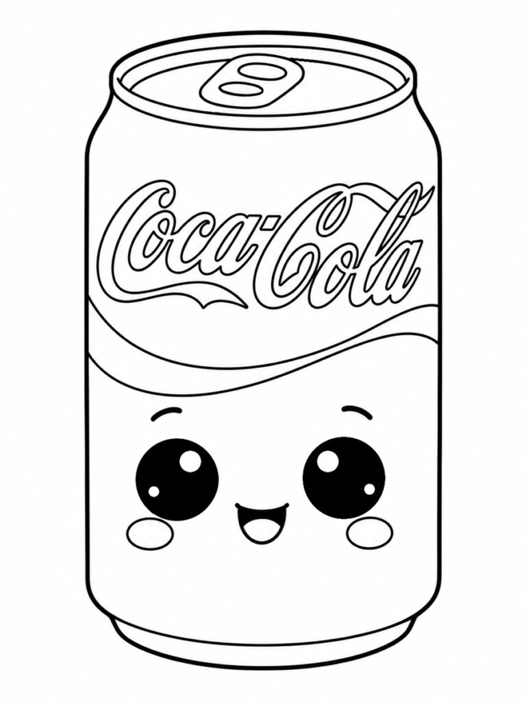 Coloriage Coca-Cola kawaii