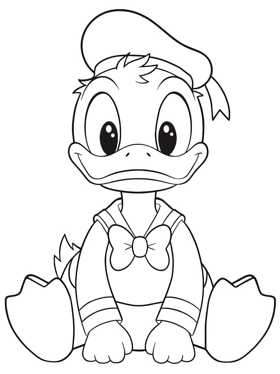 Coloriage Donald Duck kawaii