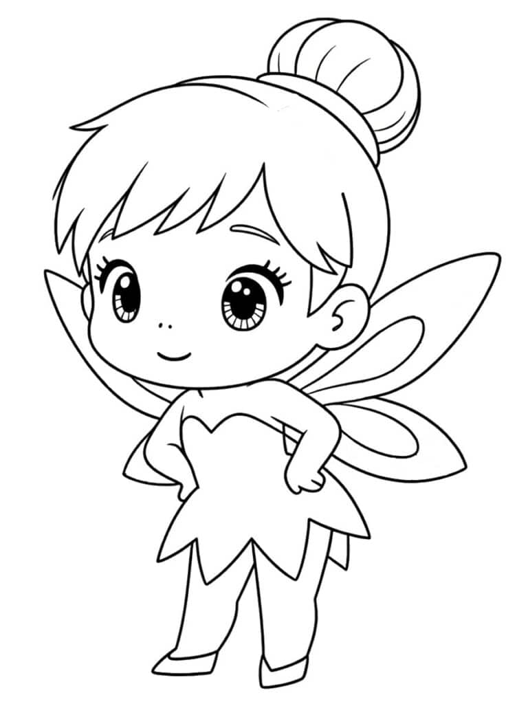 Coloriage Fée Clochette kawaii