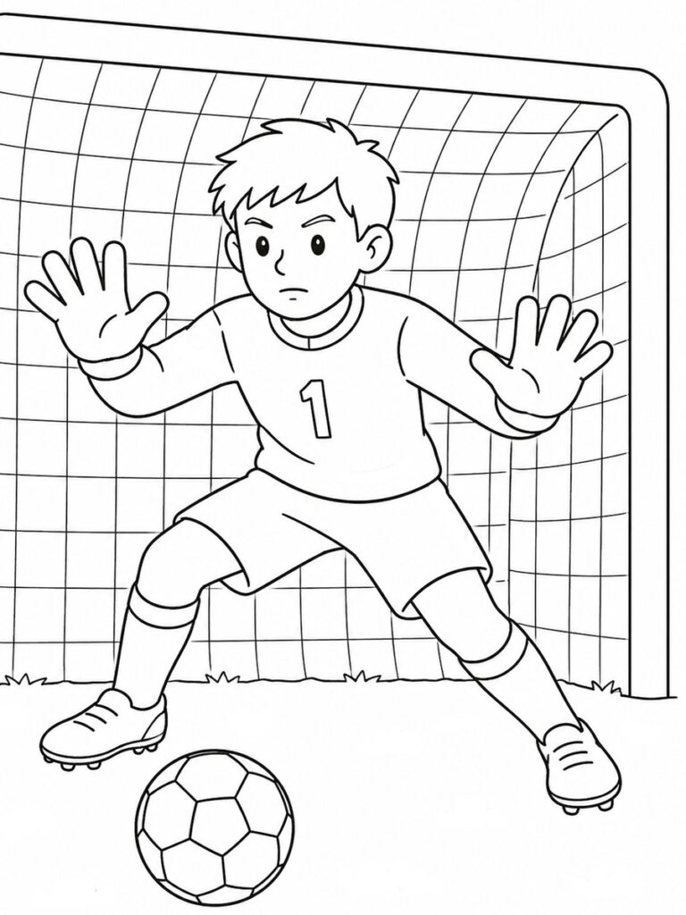 Coloriage gardien de but