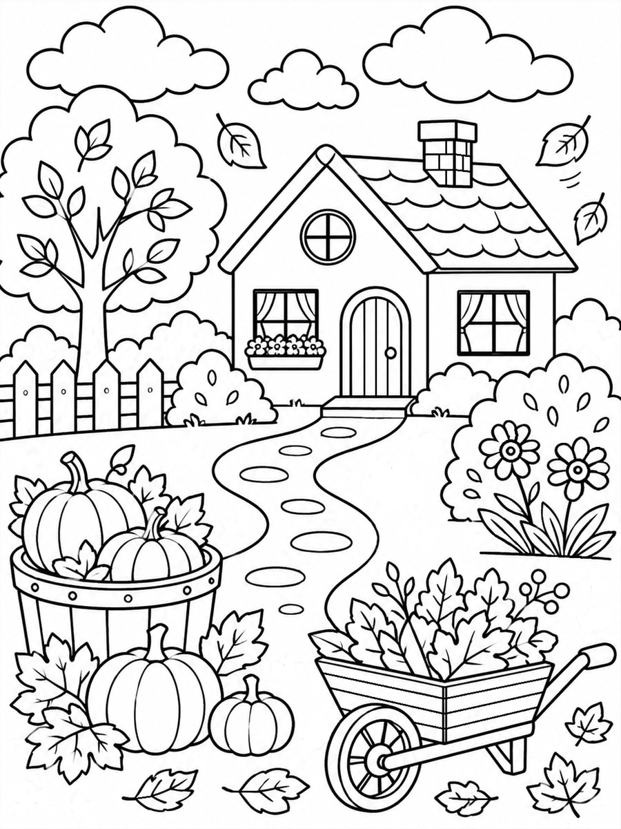 coloriage jardin automne coloriage jardin automne