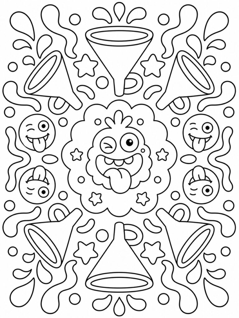 Coloriage mandala rigolo