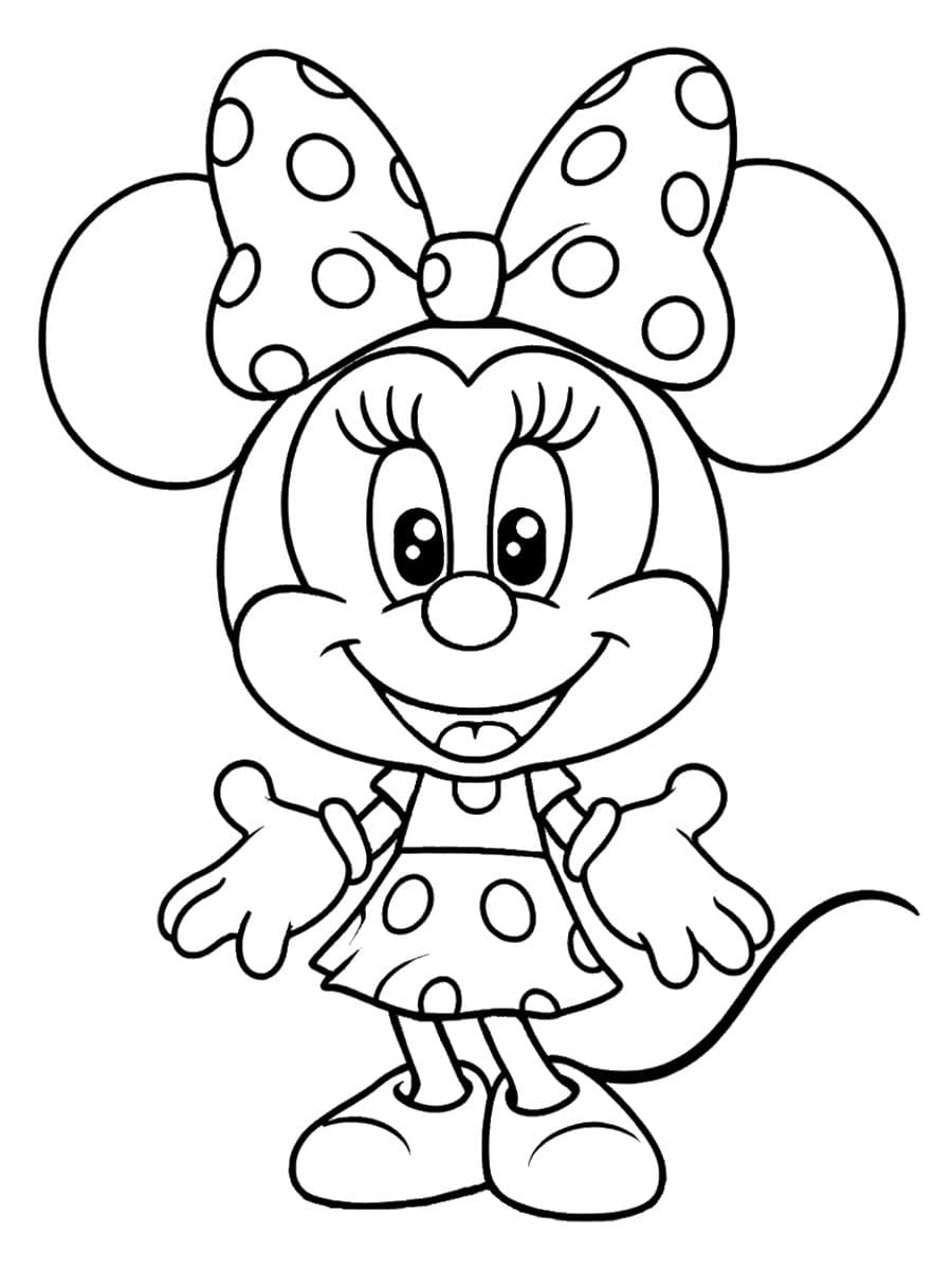 Coloriage Minnie kawaii