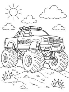 Coloriage voiture de police à imprimer (gratuit)