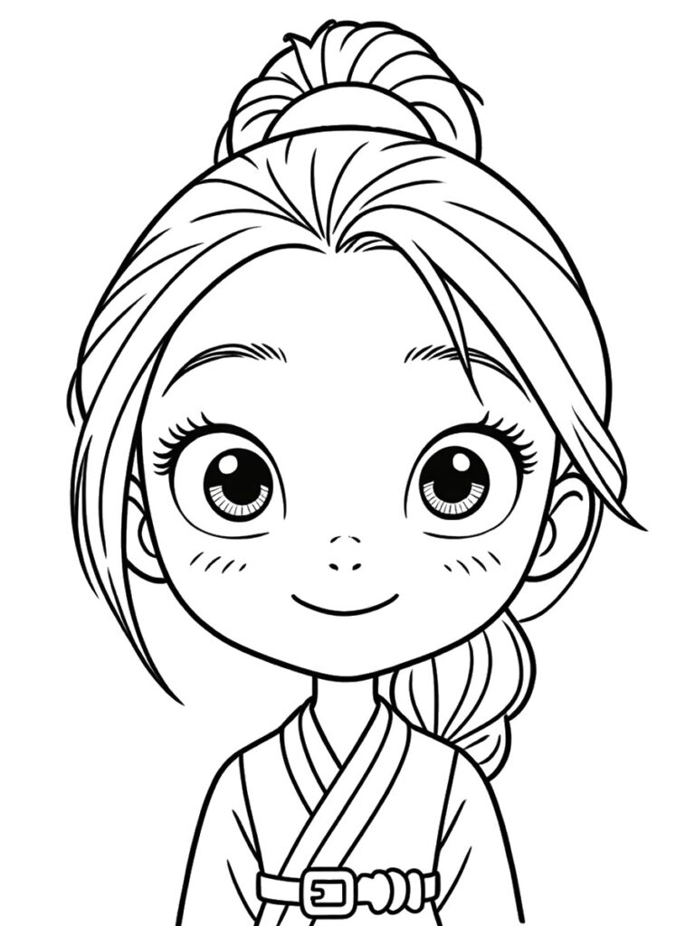 Coloriage Mulan kawaii
