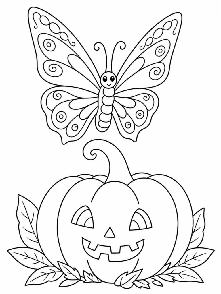 Coloriage papillon Halloween