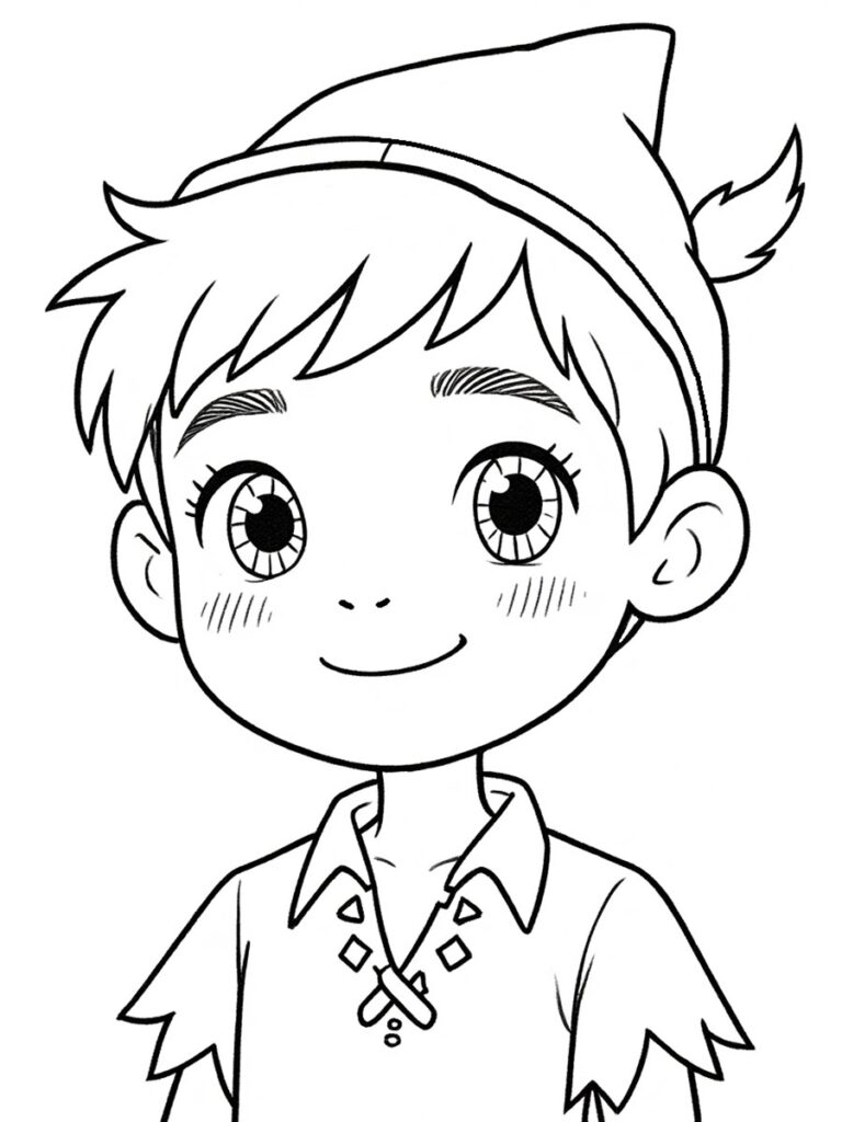 Peter Pan kawaii Coloriage Peter Pan kawaii
