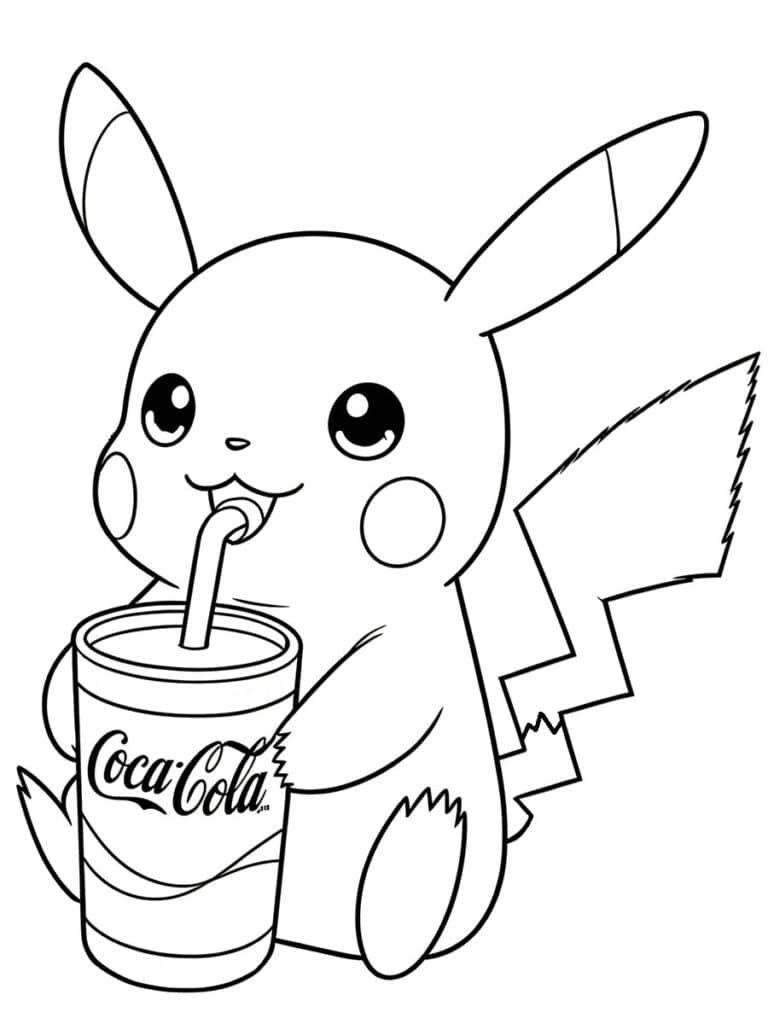 Coloriage Pikachu Coca-Cola