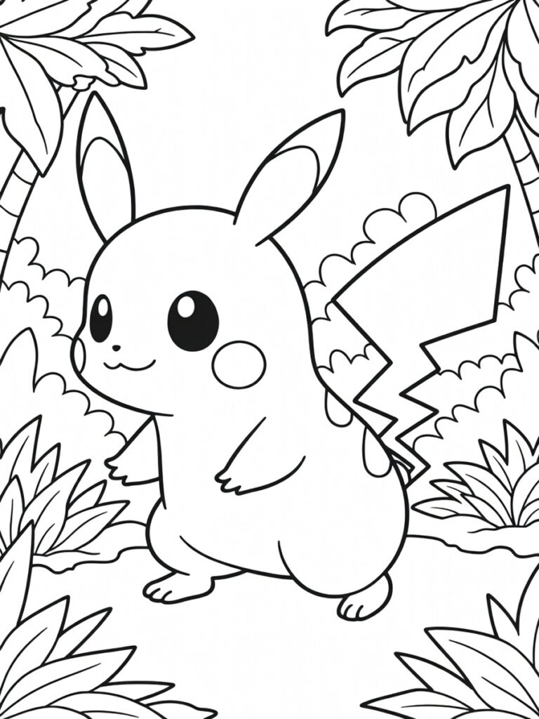 Coloriage Pikachu nature
