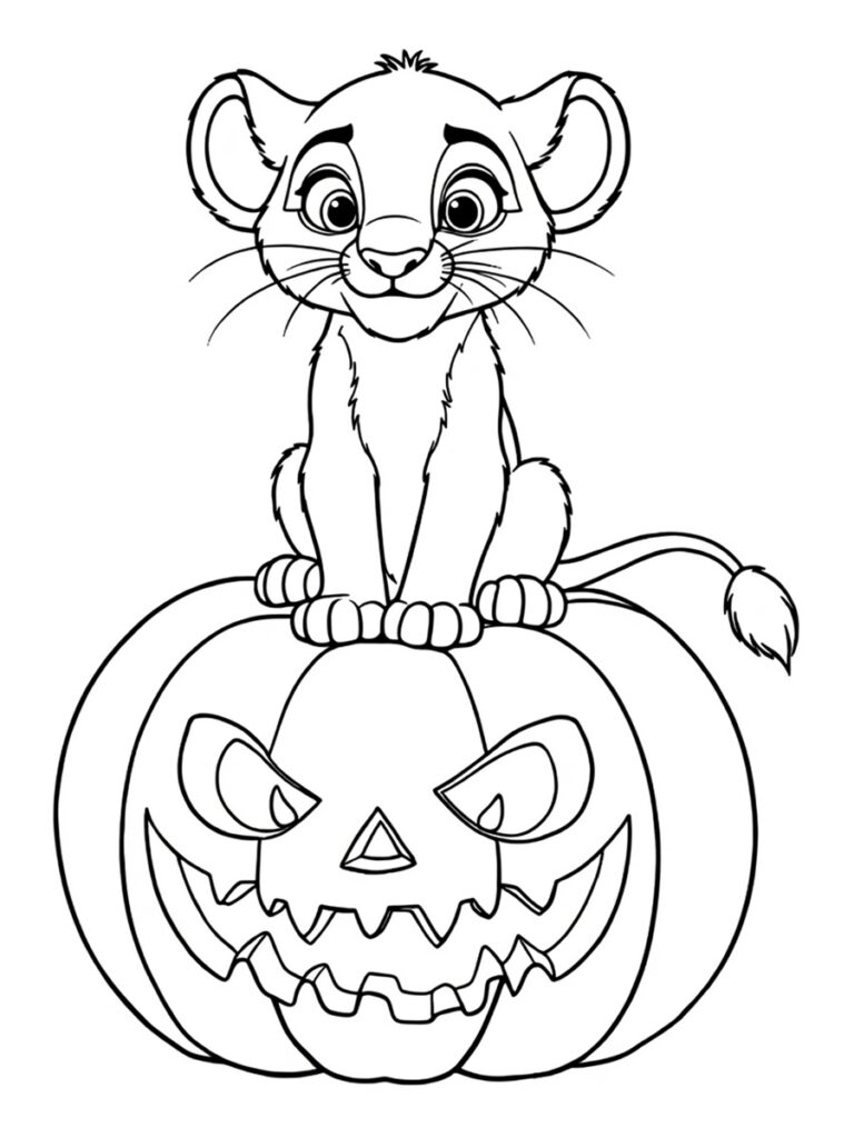 Coloriage Simba Halloween