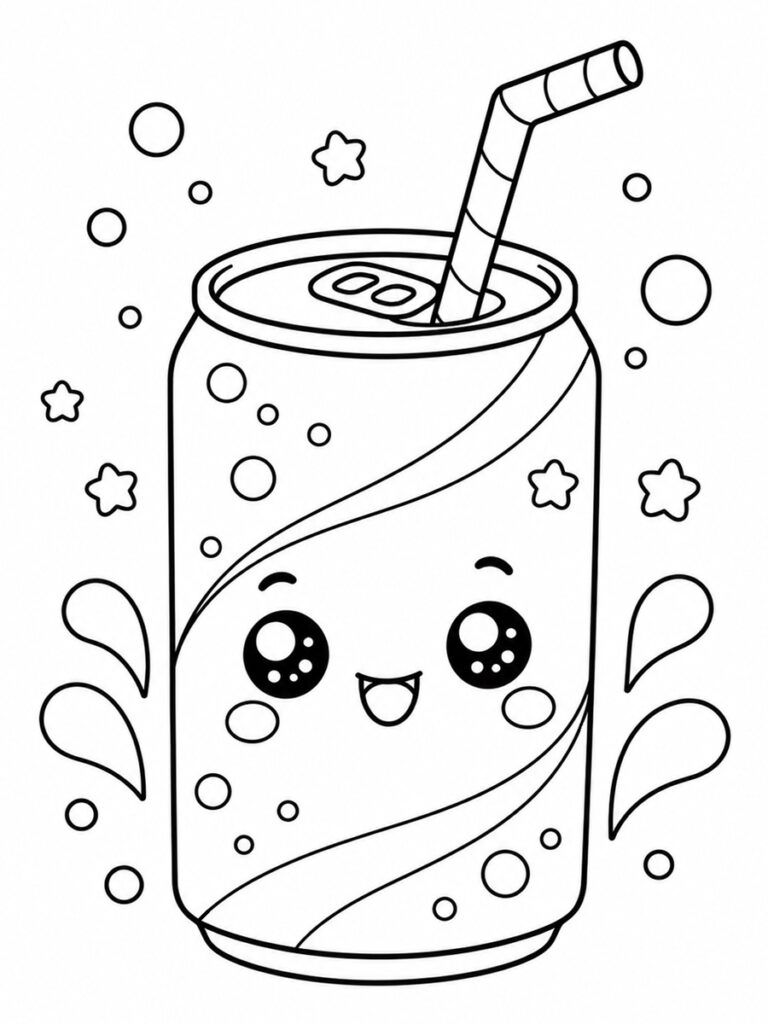 Soda kawaii Coloriage soda kawaii