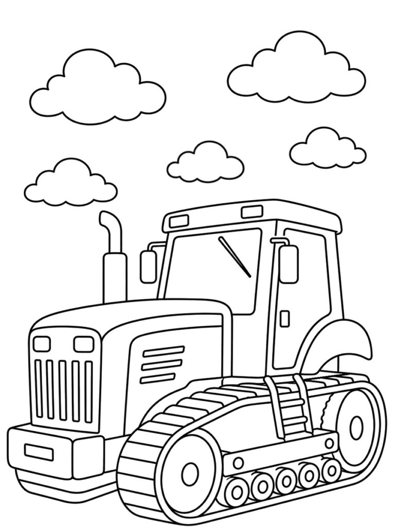 Coloriage tracteur à chenille
