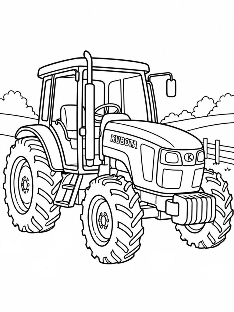 Tracteur Kubota Coloriage tracteur Kubota