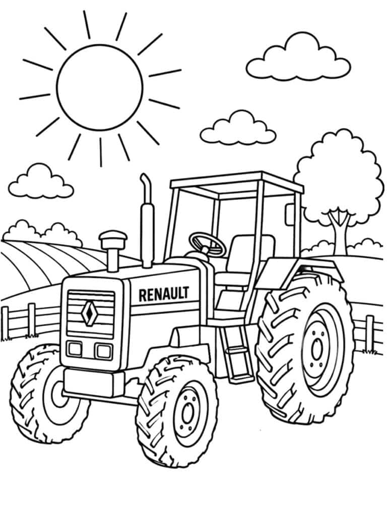 Tracteur Renault Coloriage tracteur Renault