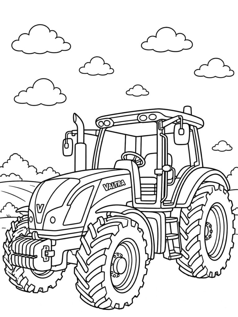 Coloriage tracteur Valtra