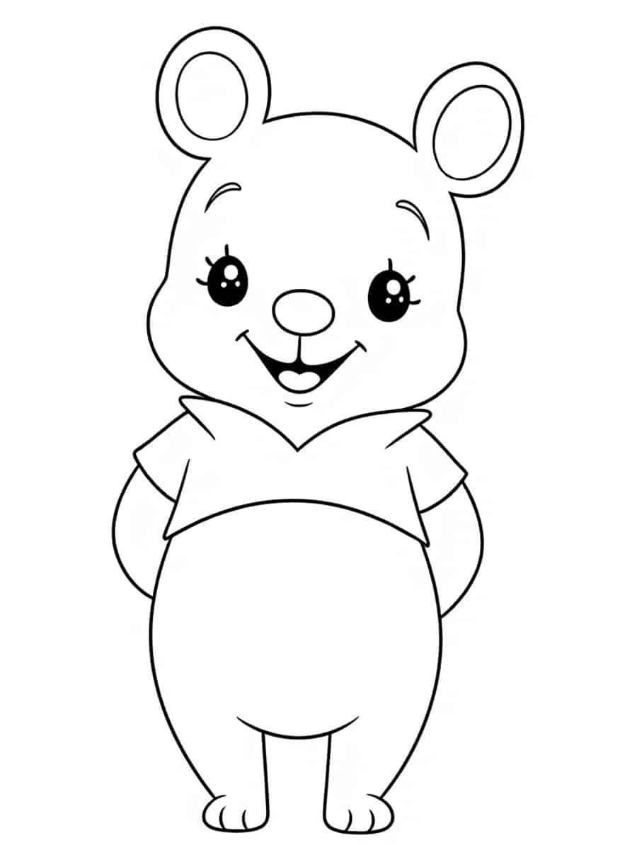 Coloriage Winnie l'ourson kawaii