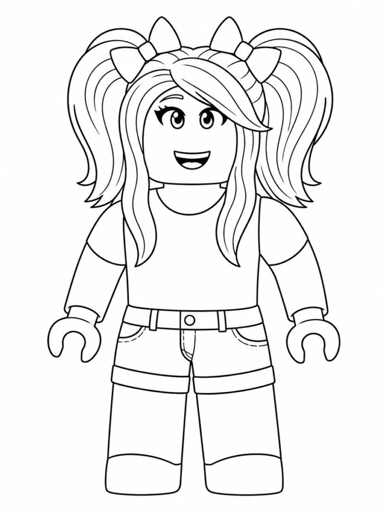 Coloriage Roblox Brookhaven fille