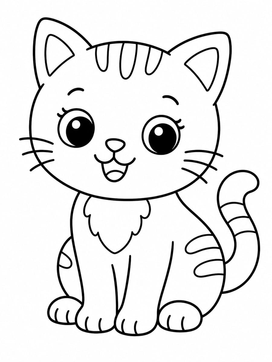 coloriage chat cute