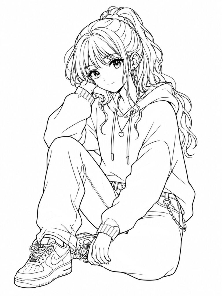 Ado fille Coloriage ado fille