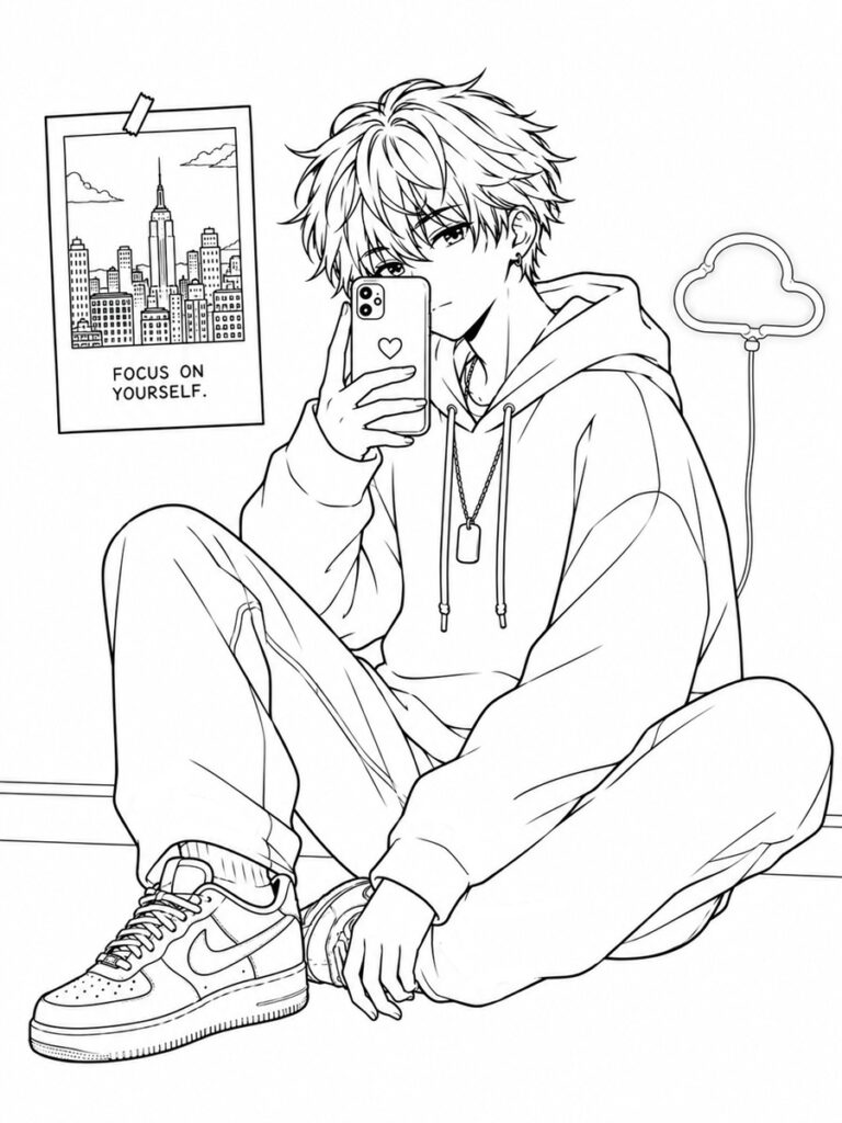 Ado garçon Coloriage ado garçon