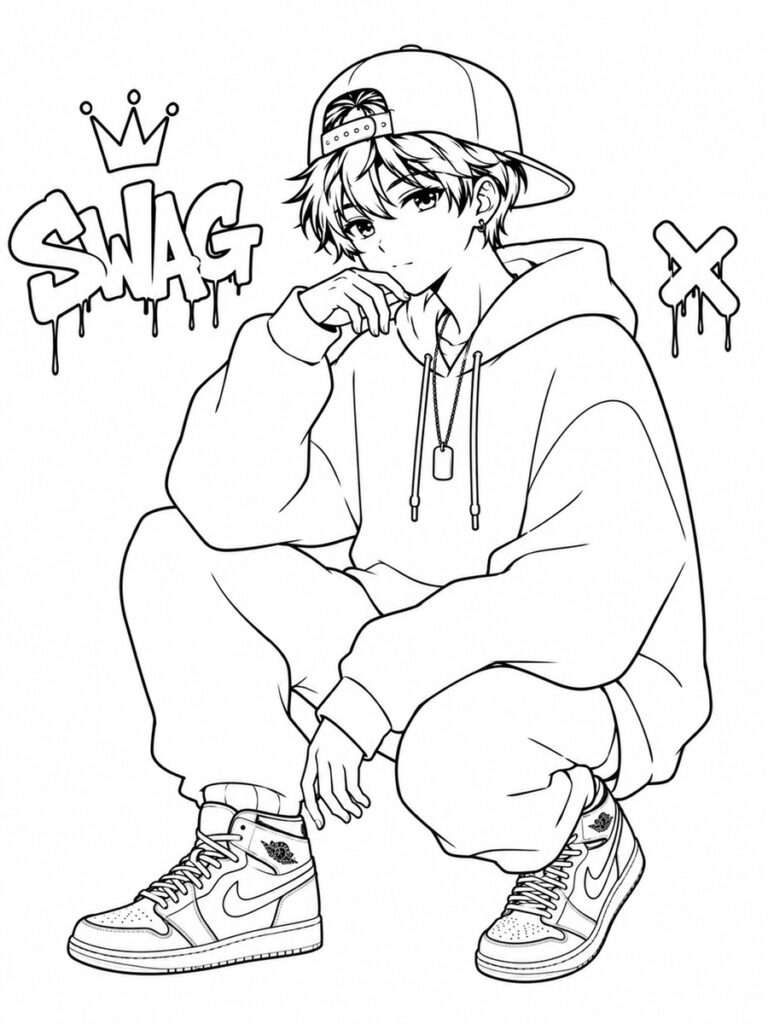 Ado swag Coloriage ado swag