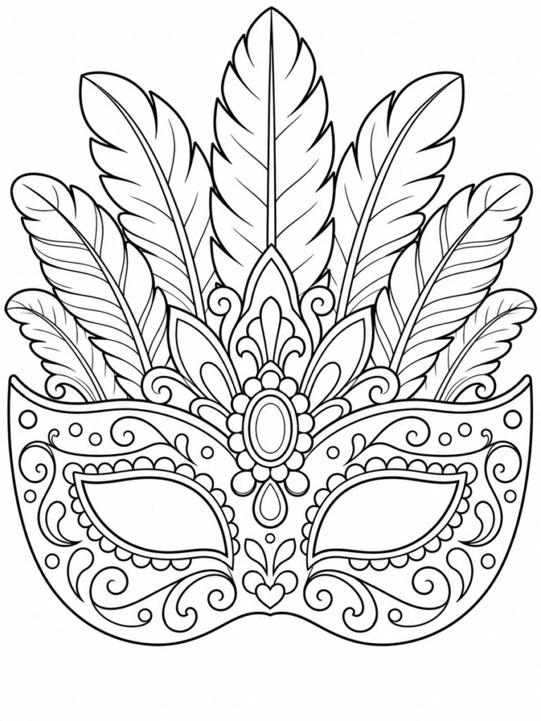Coloriage masque de carnaval