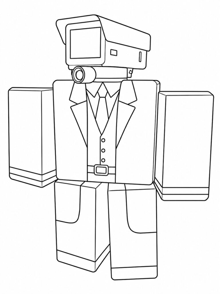 Coloriage Roblox caméraman