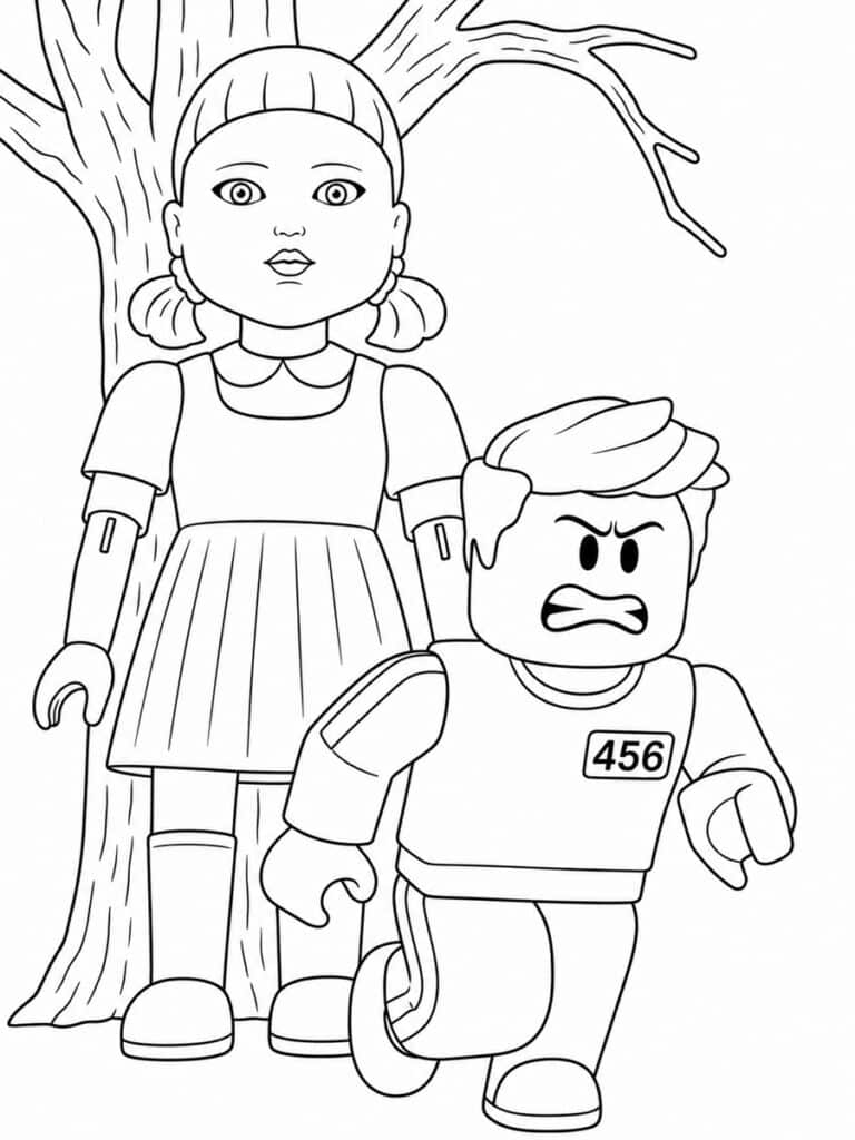 Coloriage Roblox Squid Game