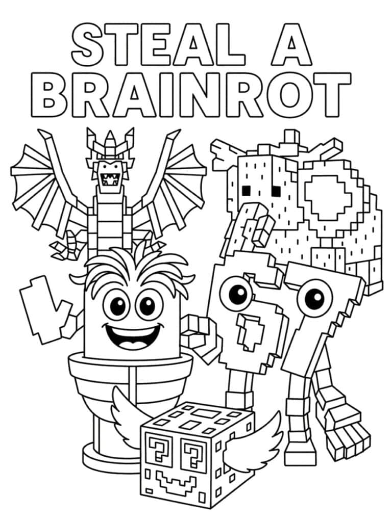 Coloriage Roblox Steal a Brainrot