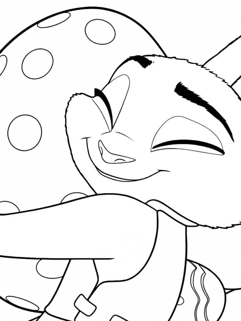 Coloriage Zootopie Pâques