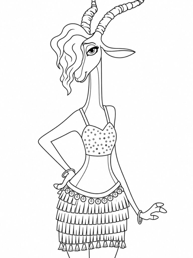 Coloriage Zootopie Gazelle