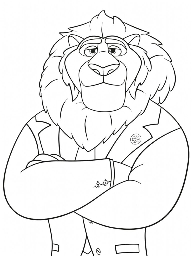 Coloriage Zootopie Maire Lionheart
