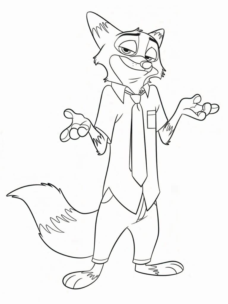 Coloriage Zootopie Nick