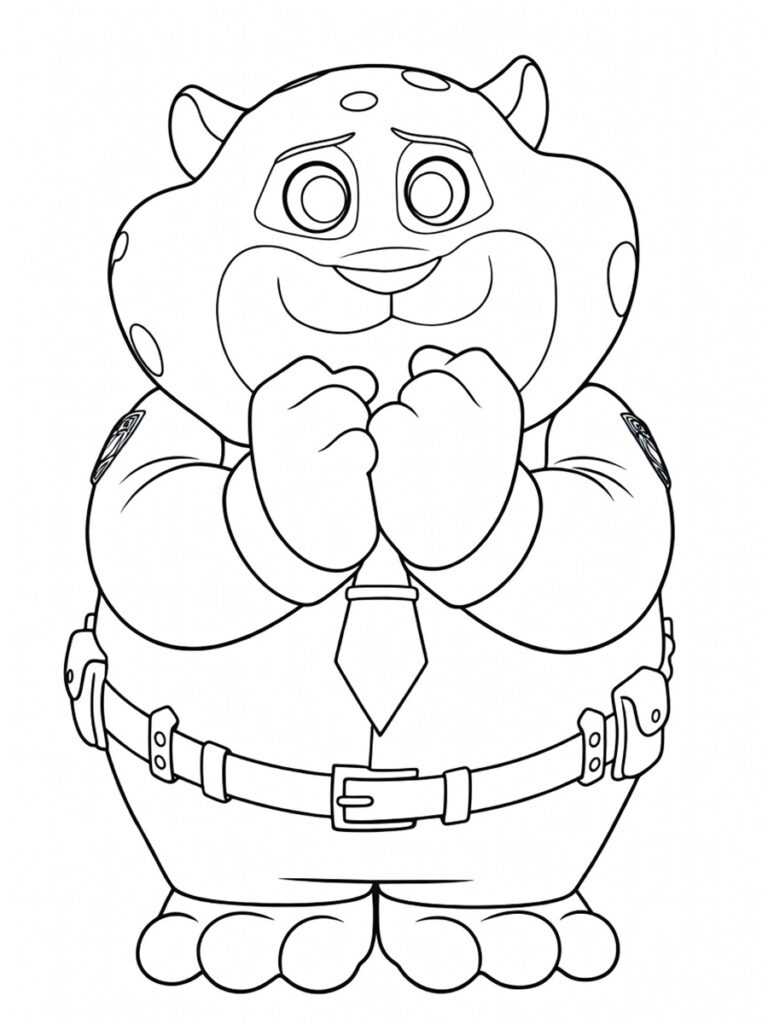 Coloriage Zootopie Officier Clawhauser