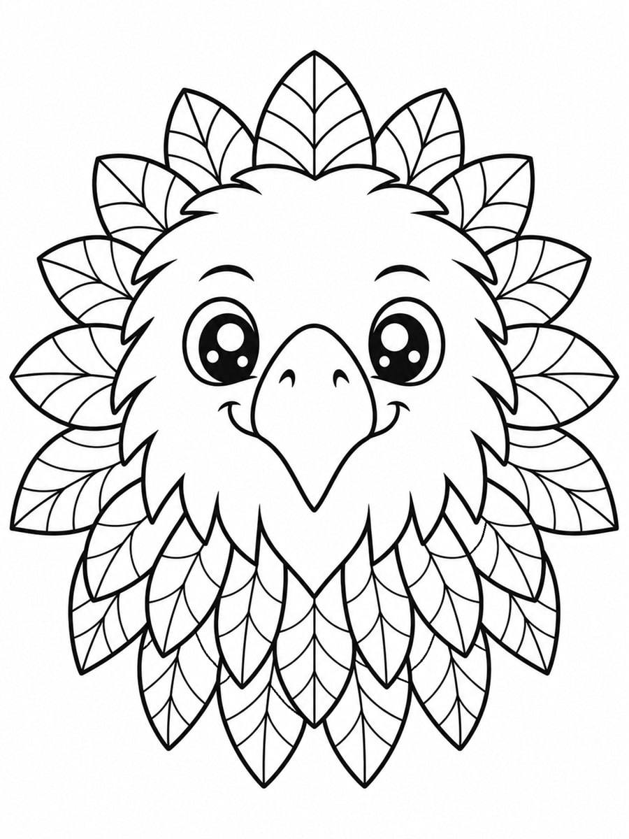 Coloriage aigle mandala