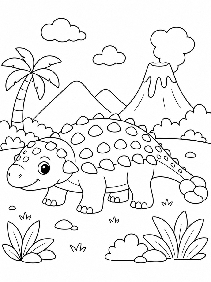 Coloriage ankylosaure