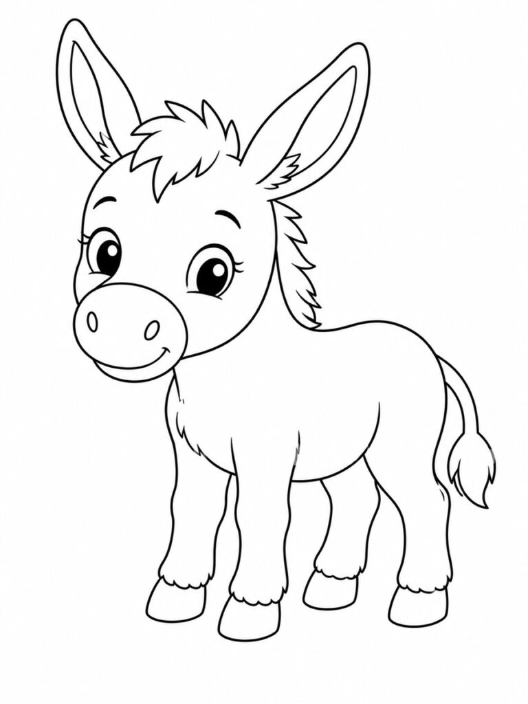 Coloriage bébé âne
