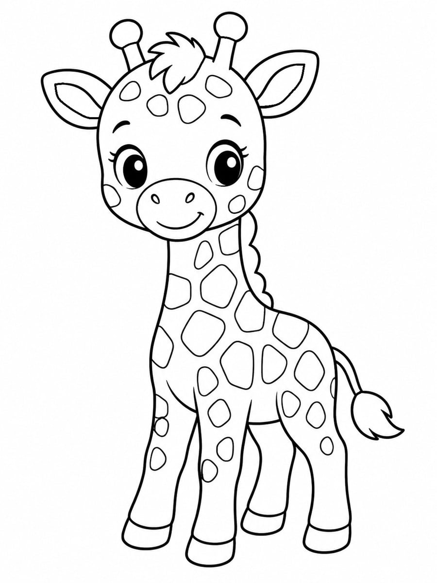 Coloriage bébé girafe