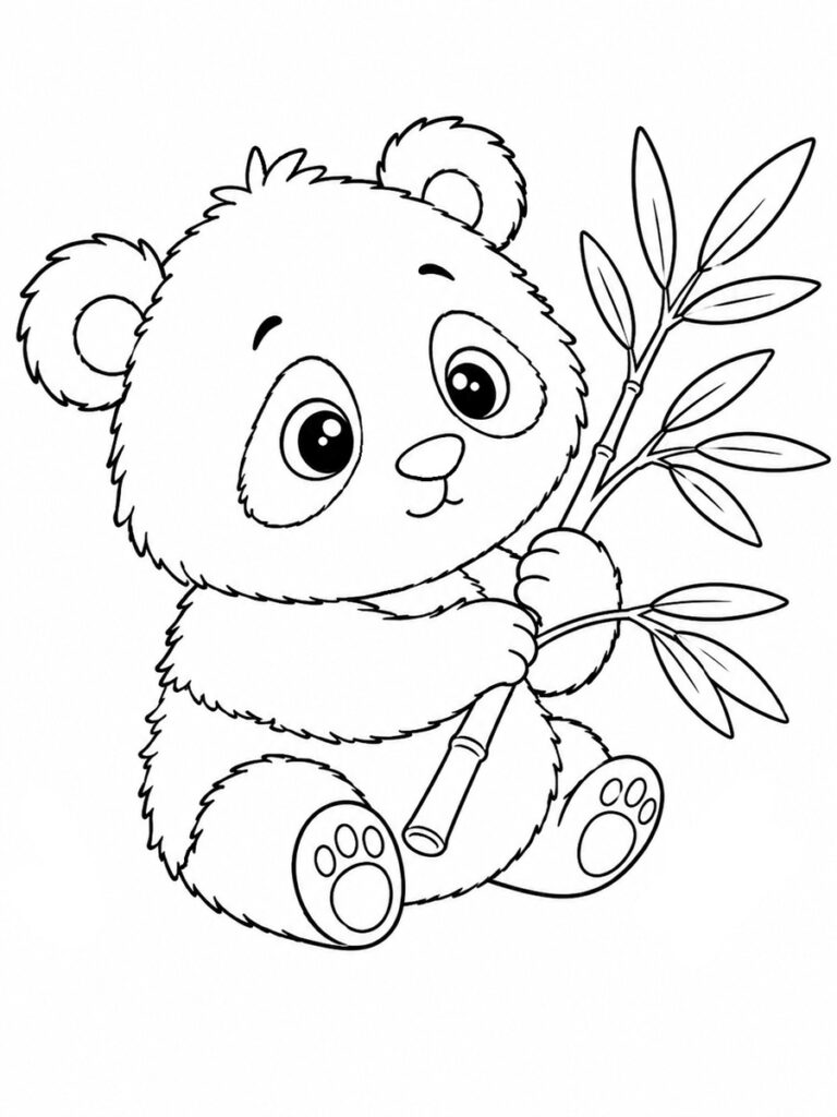 Bébé panda Coloriage panda