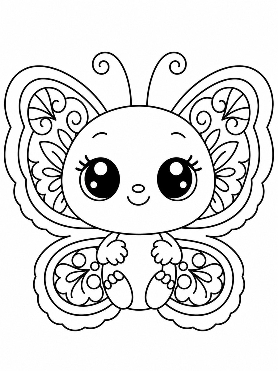 Coloriage papillon bébé