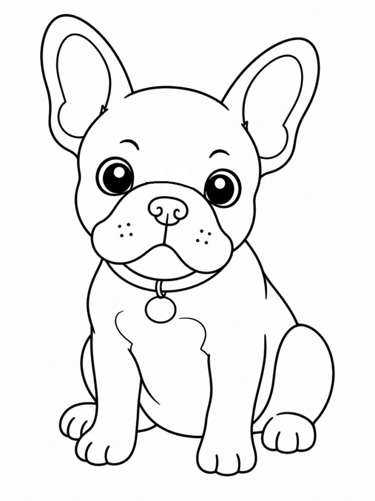 Bouledogue français Coloriage bouledogue français