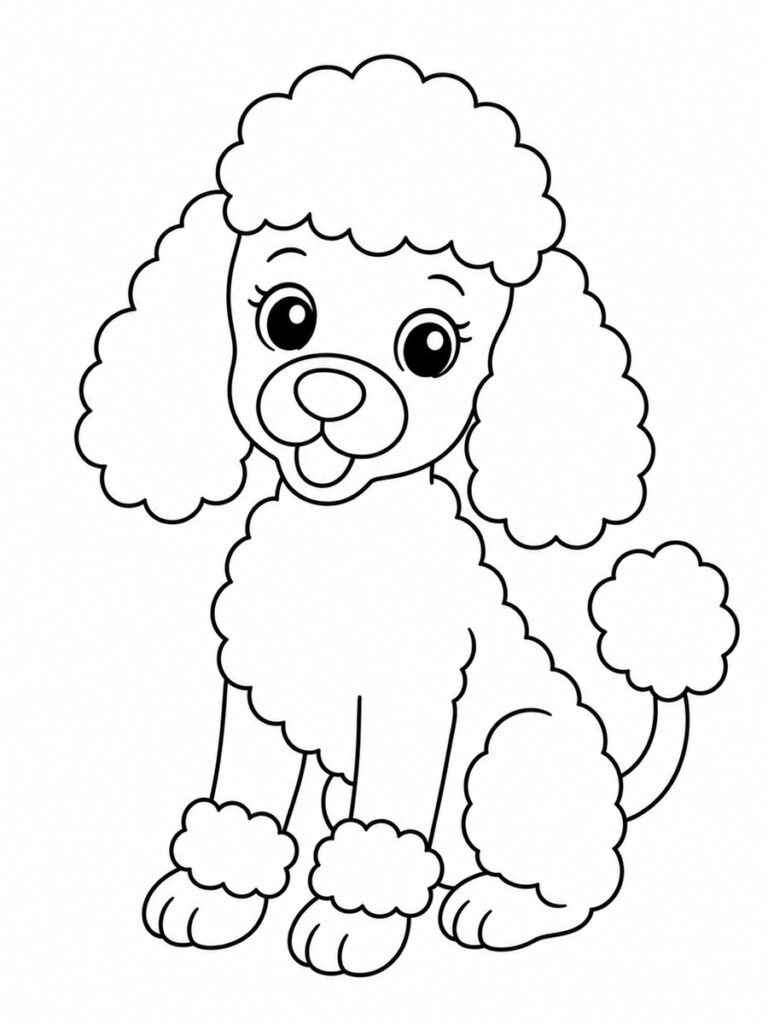 Coloriage caniche
