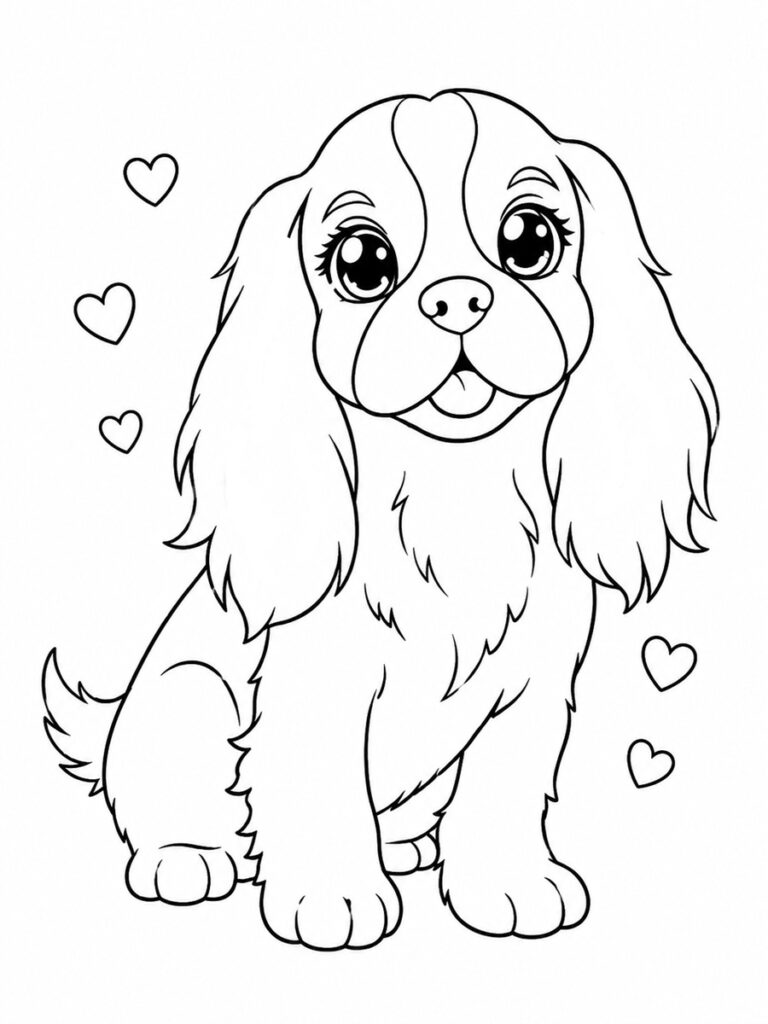 Cavalier king charles Coloriage cavalier king charles